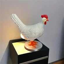1pc Chicken Butt-Shaped LED Lamp, Cute Rooster Resin Desk Decor, Creative Small Table Light For Home, Party, Holiday Gift - Chicken Type - View 2