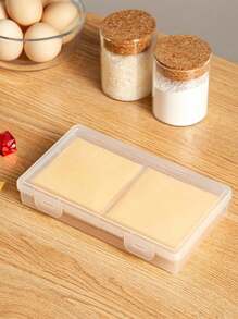 1 pieza Caja de almacenamiento de rebanadas de queso, caja de almacenamiento para refrigerador, soporte para rebanadas de queso, recipiente de plástico con tapa, recipiente para refrigerador de rebanadas de queso, recipiente para queso, caja de almacenamiento de rebanadas de queso, mantiene el queso fresco, caja de distribución de envase de mantequilla giratoria, utensilios de cocina, para uso en exteriores, camping