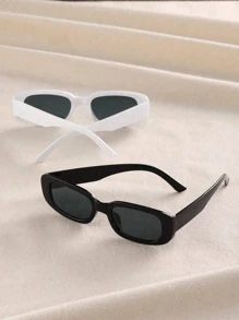 2 副儿童简约个性猫眼时尚眼镜 - 黑與白 - 查看 5