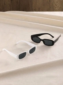 2 副儿童简约个性猫眼时尚眼镜 - 黑與白 - 查看 3