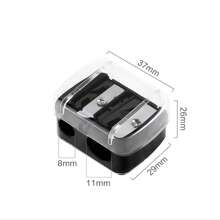 1 pieza Sacapuntas de maquillaje, apto para lápiz de cejas, delineador, lápiz de labios y otros cosméticos, sacapuntas de doble calibre grande y pequeño, con tapa protectora contra el polvo, maquillaje, barato, decoración de habitación, tocador, viaje, dormitorio, accesorios de maquillaje, barato, rellenos de calcetines, maquillaje, herramientas de maquillaje, cosas baratas, regalos, regalos para mujeres, regalos de Navidad, sorteos, viaje, cosas baratas, artículos esenciales de viaje - Negro - Ver 6