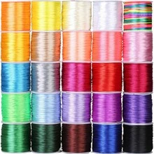 100m/Rolo Cordão Trançado de Nylon de 1,5mm para Nós Chineses, Acabamento, Fabricação de Joias, Pulseiras e Colares
