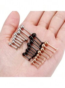 8 pièces Ensemble de bijoux de piercing de nez, cartilage, lèvre, 16G, anneau de labret, 6 mm / 8 mm / 10 mm / 12 mm