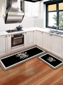 [Grande taille] 1 pièce Tapis de cuisine - Tapis de cuisine anti-fatigue pour l'automne et l'hiver, confortable pour se tenir debout - Imperméable, facile à nettoyer, antidérapant, ensemble de tapis de cuisine épais, convient pour la maison, le bureau, l'évier, la buanderie