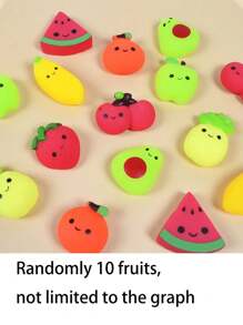 5/10pcs Kawaii Squishies, Fruits Animals Mochi Squishy Toys, Mini Stress Relief Toys For Christmas Party Favors, Classroom Prizes, Birthday Gift (Random Pattern)