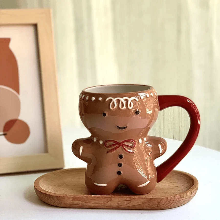 300ml Gingerbread Man Christmas Mug 3D Gingerbread Man Ceramic Cup Milk Coffee Water Cup Mug Gift,Home Decor,Kitchen Decor Decor,Room Decor,Christmas Decor,Party Decor,Decorative Crafts,Desk Ornaments,Table Decorative Ornaments,Party Gift Decorations,Christmas Decorations,Christmas Gift.