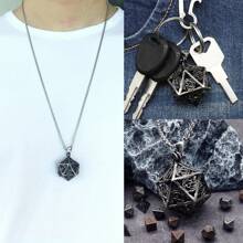 7pcs Mini Antique Metal Icosahedron D20 Dice Set - Portable Keychain Necklace With Hollow Case, Perfect For D&D Role Play Games - Unique Gift For Gamers,Adult Party Games Suitable For Halloween/Christmas/Thanksgiving