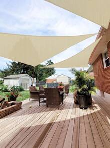 Toldo de sombra de 3 lados - Transpirable, resistente a los rayos UV, durable para exteriores