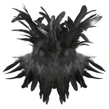 Disfraz de mujer gótico con plumas artificiales de cuervo, cisne y bruja para Halloween - Negro - Ver 1