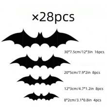 Halloween Dekorationen Innen PVC 3D Furchterregende Fledermaus Wand Deko Selbermachen Halloween Fledermaus Dekorationsaufkleber für Heim Dekoration Badezimmer Innen Party Zubehör, Weihnachten