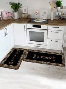 1 pièce Grand tapis de cuisine - Coussin de sol anti-fatigue pour un confort de station debout - Ensemble de tapis de cuisine imperméable, facile à nettoyer, antidérapant et épais, convient pour la maison, le bureau, l'évier, la buanderie