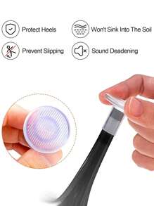 1 双高跟鞋保护套，PVC 防滑耐磨静音圆形鞋跟套，适用于女士草坪沙滩拉丁舞鞋软后跟鞋套，3 种尺码适用于女士凉鞋女士高跟鞋