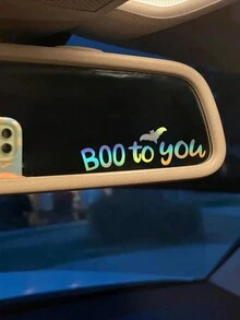 RandySticker Oye cariño Espejo retrovisor de coche personalizado con tema de vacaciones de Halloween espeluznante, decoración de espejo de maquillaje, pegatinas espeluznantes, pegatinas para ventanas, calcomanías para pared - multicolor - Ver 16