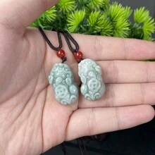 1 Pc Natural AAAAA Emerald Pendant, Dragon, Dragon, Goldfish, Peanut, Cabbage, Gourd, Green Jade Necklace, Gemstone Emerald Jewelry, Collection And Accessories, Suitable For Party Girls Holiday Gifts, Gifts For Her.