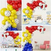 137 Peças Kit de Arco e Decoração de Balões de Látex nas cores Vermelho, Amarelo, Azul e Formato de Pata de Cachorro, Balões Metalizados em Formato de Osso para Festa de Aniversário com Tema Patrulha, Decoração para Volta às Aulas e Dia dos Namorados