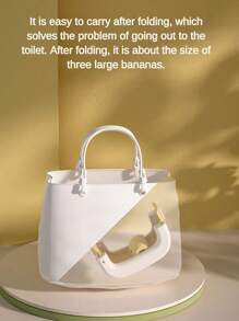 1件家用男女厕所训练马桶便携式儿童户外折叠马桶儿童尿壶男女宝宝旅行便盆车载婴儿儿童尿壶男女宝宝塑料户外便携式马桶小马桶加固加厚折叠便携收纳 - 彩色 - 查看 3