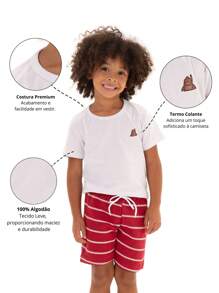 Kit 7 Camiseta Infantil Menino Básica Lisa Tamanho 2 ao 12