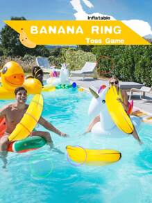 5pcs/Set-Inflatable Banana Ring Toss Game For Bachelorette Parties, Bridal Shower Decorations Engagement Parties, Lingerie Parties (1 Piece Of 66.Cm Banana And 4 Pieces Of Toss Rings),Christmas - View 4
