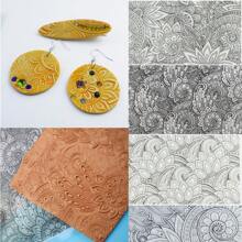 Mandala Texture Pattern Polymer Clay Stamp Sheet DIY Clay Jewelry Earring Impression Emboss Mat Ceramic Pottery Tool Birthgday Gift - Clear - View 13