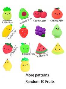 5/10pcs Kawaii Squishies, Fruits Animals Mochi Squishy Toys, Mini Stress Relief Toys For Christmas Party Favors, Classroom Prizes, Birthday Gift (Random Pattern)