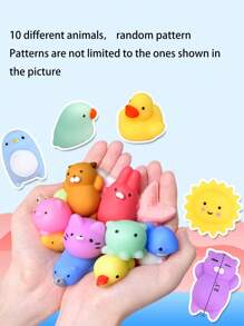 5/10pcs Kawaii Squishies, Fruits Animals Mochi Squishy Toys, Mini Stress Relief Toys For Christmas Party Favors, Classroom Prizes, Birthday Gift (Random Pattern)