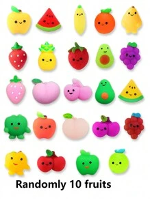 5/10pcs Kawaii Squishies, Fruits Animals Mochi Squishy Toys, Mini Stress Relief Toys For Christmas Party Favors, Classroom Prizes, Birthday Gift (Random Pattern)
