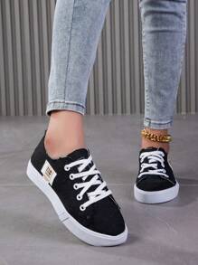 Women Casual Shoes - 黑與白 - 查看 3