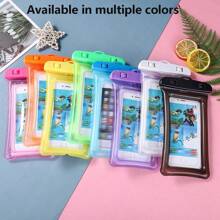 1入通用海灘游泳池防水手機袋，手機防水防塵袋，通用手機保護袋，透明保護袋，配實色，適用於沖涼、戶外活動、漂流、游泳、潛水、泳池、浴室、手機保護袋-保護您手機不受水損 - 彩色 - 查看 1