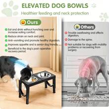 1 Set de Comederos Elevados para Perros, 4 alturas ajustables de comedero elevado para perros con 2 tazones de acero inoxidable, soporte ajustable y antideslizante para comedero elevado para perros de raza mediana y grande con 2 tazones de acero inoxidable, en colores negro/blanco/rosa/gris