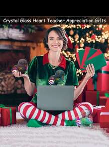 1 件苹果、铅笔和书形透明亚克力桌面装饰，学生教师节礼物