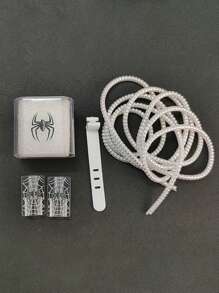 5pcs Black Spider TPU Charger Protective Cover Compatible With Apple 18/20W Charger Cable Protector, Charger Protector