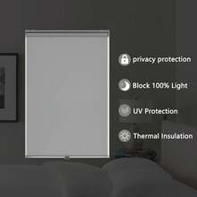 AOSKY Blackout Shades For Windows Room,Darkening Roller Shades,Thermal Insulated Sun Blocking Roller,Blinds Blackout Window Shades For Home Office Kitchen Door,Black - White - View 3