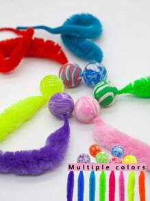 Elastic Ball Caterpillar Shaped Cat Toy For Self-Entertainment