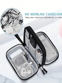 1/2pcs Travel In Style With Our Waterproof Electronic Storage Bag - Perfect For U Disks, Hard Disks, Headphones, And More!Travel Organizer Small Suitcase Accessories Home Cruise Essentials Travel Bag Mini Portable Travel Organizer Portable Holiday Organizer
