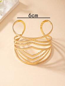 1 件复古镂空金属手镯，可调节宽度，适合女性日常佩戴 - 開口手鐲 - 查看 4