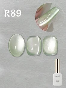 XUANKENI 莫兰迪冰透玻璃珠猫眼凝胶指甲油，日式风格（绿色、紫色、蓝色、粉色、橙色、浅紫色）6 色秋冬猫眼系列指甲，闪光玻璃珠猫眼套装凝胶抛光，适用于专业 LED 和 UV 美甲沙龙，家庭 DIY 套装 - 美甲沙龙品质