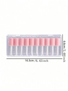 1/10支装 3毫升唇彩空塑料管 迷你透明唇彩包装容器 口红瓶 可填充空瓶，赠品，旅行，平价好物，旅行必备 - 黑色 - 查看 4