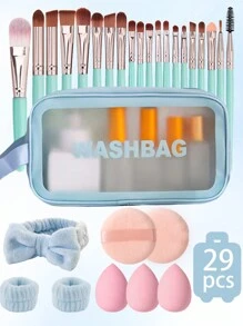 Bộ cọ trang điểm 20/29 chiếc bao gồm: 1 hộp đựng cọ trang điểm, 20 cọ trang điểm, 3 miếng mút trang điểm, 1 băng đô, 2 dây đeo cổ tay, 2 bông phấn trang điểm, bộ cọ trang điểm, túi đựng đồ trang điểm, bộ dụng cụ trang điểm di động, thích hợp cho bảng phấn mắt, phấn mắt dạng lỏng, phấn phủ, kẻ mắt, son môi, son bóng, cọ môi, cọ phấn mắt, cọ phấn phủ, cọ nền, gel vuốt tóc, mi giả, keo dán mi, v.v. Túi đựng đồ trang điểm, túi đựng đồ vệ sinh cá nhân, hộp sắp xếp bàn làm việc, túi đựng mỹ phẩm, túi đựng đồ trang điểm, túi đựng đồ trang điểm, túi đựng đồ trang điểm - Nhiều màu - Xem 14