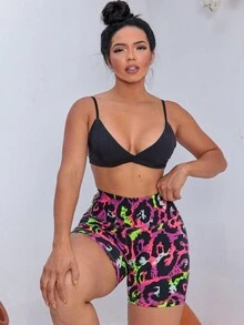 Short Women's Short Printed Gym Running Walking Fitness - Nhiều màu - Xem 3