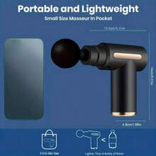 Súng massage LED 1pc, Máy massage cầm tay tác động sâu vào cơ thể, Dễ điều khiển, Đau lưng và cổ, LED, Thiết kế thanh lịch siêu nhỏ gọn, Được cung cấp năng lượng bởi mô-men xoắn cao - màu đen - Xem 5