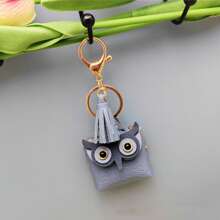 Owl Cute Keychain, Multipurpose Cute Mini Coin Purse Keychain, Leather Owl Tassel Keychain, Wallet Bags Jewelry Pouch,Bag Charms