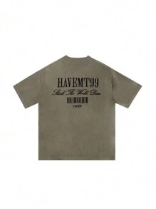 MT99 T-shirt z haftowanym zamszem i dzianiną z krótkim rękawem American Streetwear Crop Top dla par