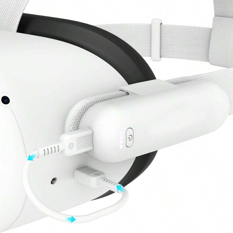 5000mAh Rechargeable Battery Pack For Quest 2 Accessories/Meta Quest 2 Pro Headset, Lightweight And Portable VR Extended Power Compatible With Quest 2 With Meta Quest 3 - White - View 1