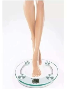 Glass Personal Digital Body Scale Indoor Bathroom - Silver - View 1
