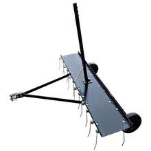 48 Inch Lawn Dethatcher,Pull Behind Dethatcher For Lawn Care,Pull UP Thatch,Moss,Leaves,Steel Tow Behind Dethatcher With 24 Tines For Lawn Tractor,Farms Yard Tools - 45.3 英吋深 x 48 英吋寬 x 34.1 英吋高 - 查看 1