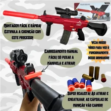 Toy Automatic Nerf Dart Launcher Rifle Machine Gun - Red - View 5