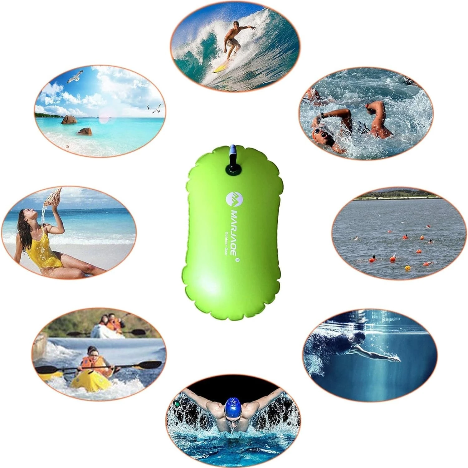 Bouée Sécurité SUNXBUK - Sac Étanche, Ceinture Ajustable - Natation Eau Libre, Triathlon