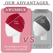 6 Packs Wide Headbands For Women, 7'' Extra Large Turban Headband Boho Hairband Hair Twisted Knot Accessories - Multicolor - View 3