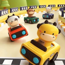 Jouets de voitures de course d'animaux, set de véhicules de jeu, jouets de voitures à friction. Voitures-jouets parfaits en cadeau pour les garçons et les filles, jouets pour garçons, voitures-jouets, activités de conduite de voitures, voitures-jouets pour bébés, rentrée des classes