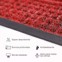 Tapete para entrada de uso rudo de PVC y Alfombrilla, 40 x 60 cm Ideal para entradas, jardin y terrazas para uso exterior antiderrapante - BORDO - Ver 8